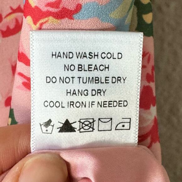 LPA Multi Ruffle Mini Dress Pink Blooms Size Small - Picture 7 of 7